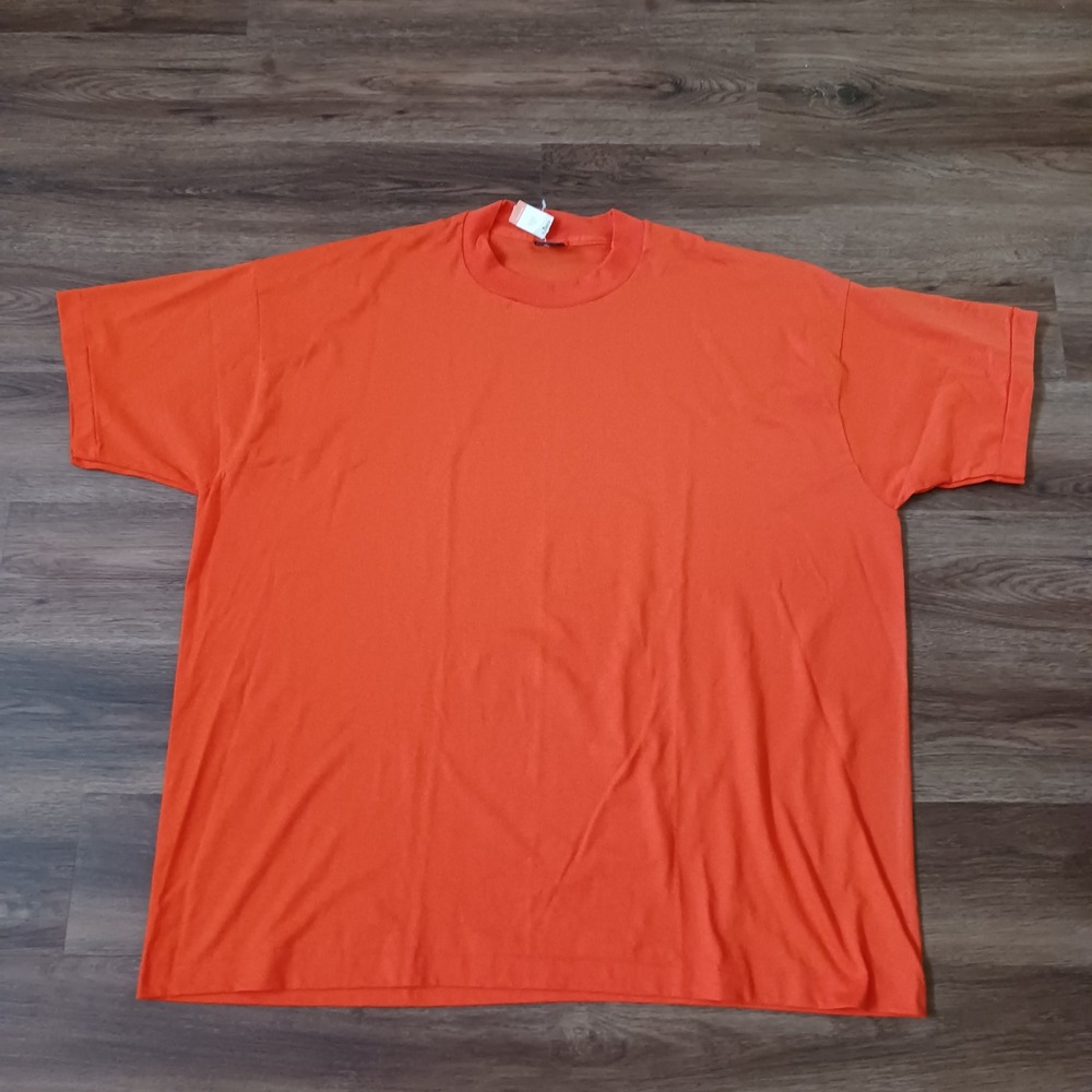 Vintage Fruit of the Loom BEST T Shirt 3XL Orange Single Stitch Made in USA 90s
